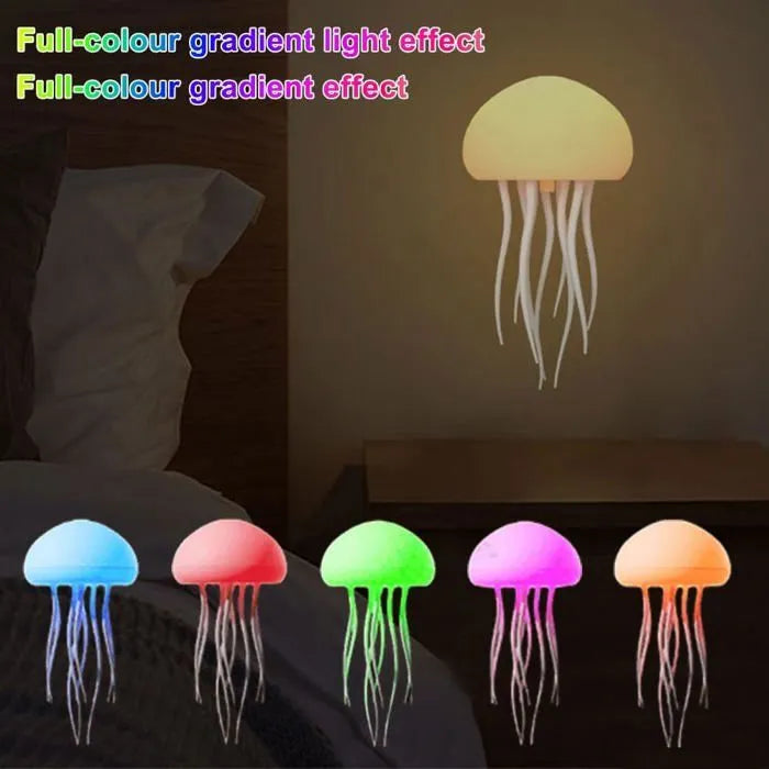 2 Lampe Méduse, Veilleuse méduse, Lampe de chevet méduse mignonne dégradé RGB, lampe de chevet avec capteur tactile, Veilleuse