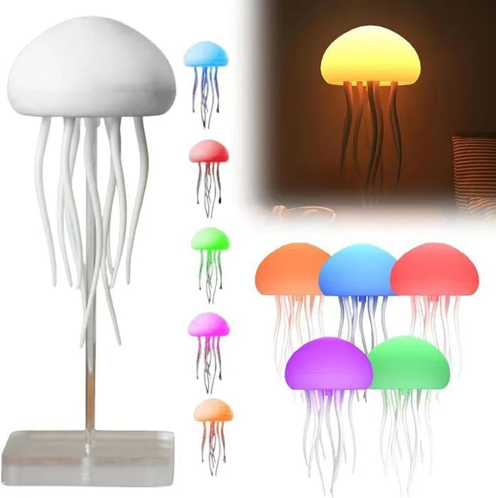 2 Lampe Méduse, Veilleuse méduse, Lampe de chevet méduse mignonne dégradé RGB, lampe de chevet avec capteur tactile, Veilleuse